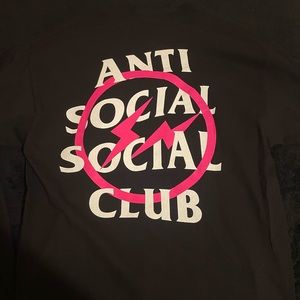 Anti Social Social Club x Fragment Pink Bolt Tee Large